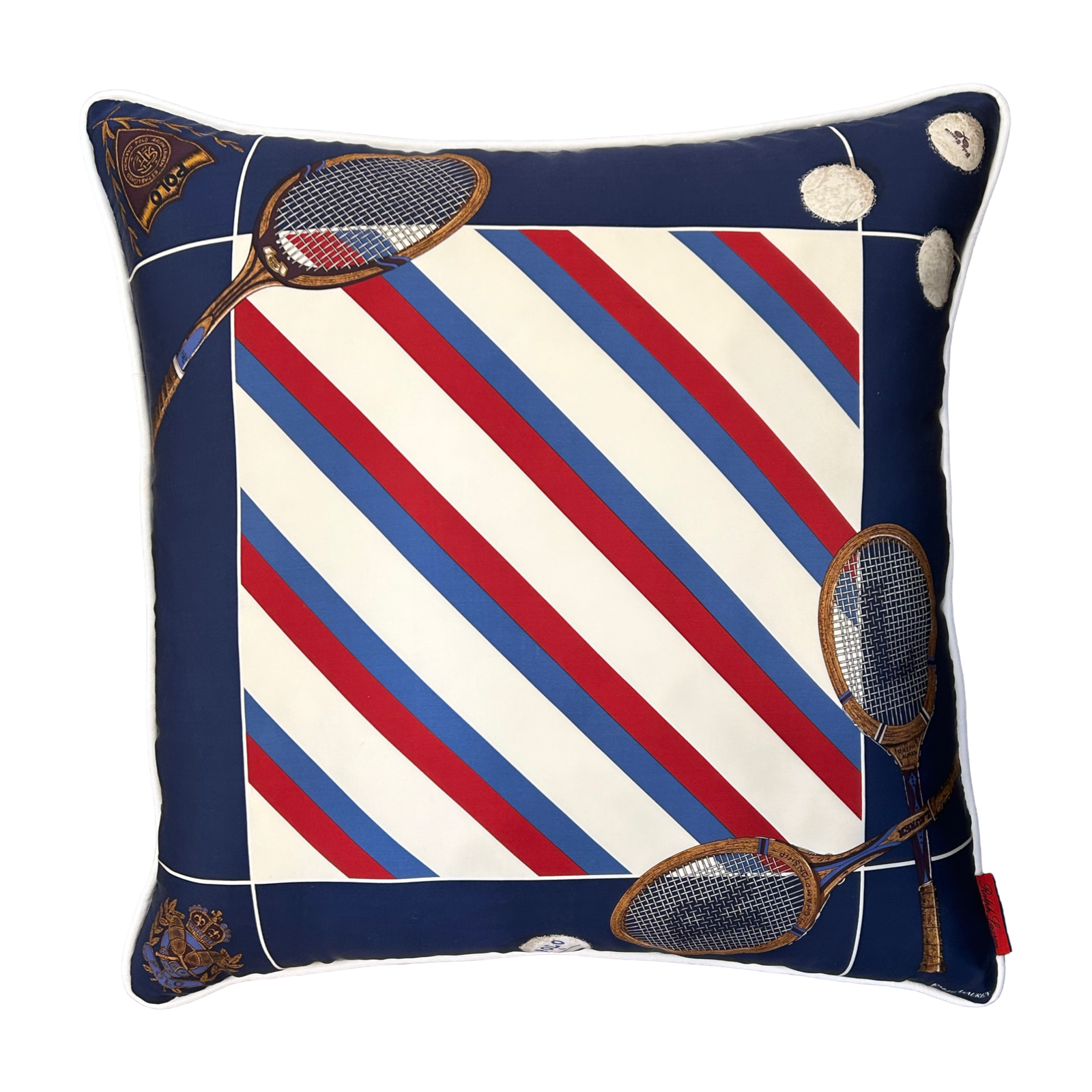 RALPH LAUREN Tennis Vintage Silk Scarf Pillow at Vintage Luxe Up