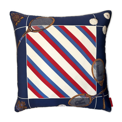 RALPH LAUREN Tennis Vintage Silk Scarf Pillow at Vintage Luxe Up