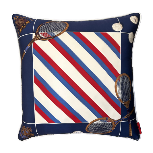 RALPH LAUREN Tennis Vintage Silk Scarf Pillow at Vintage Luxe Up