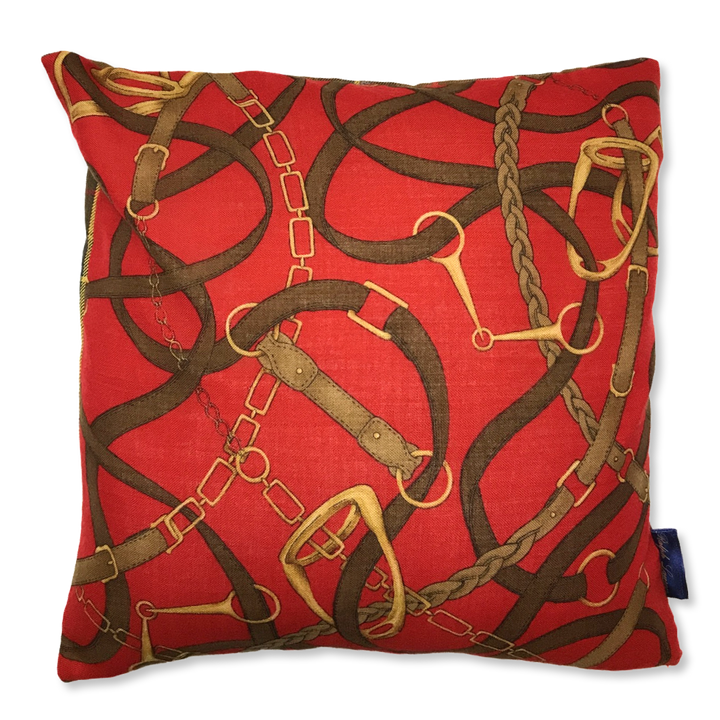Red Equestrian Tartan Scarf Pillows 18"