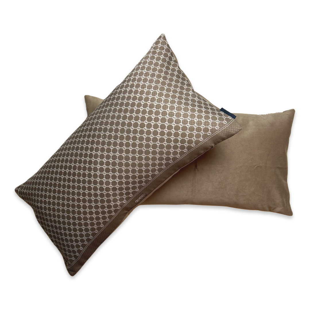 Retro GG Logo Vintage Silk Scarf Pillows