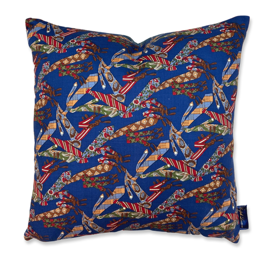 Vintage Ralph Lauren Pillow Retro Neckties Vintage Cotton Scarf Pillow 20" at Vintage Luxe Up