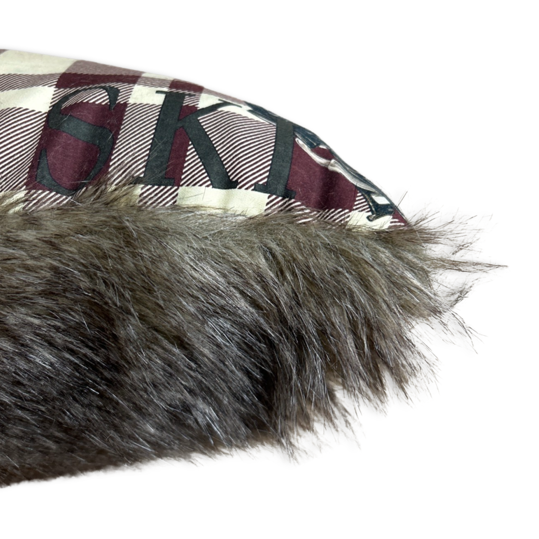 Retro Polo Ski Vintage Cotton Scarf Pillow 20"
