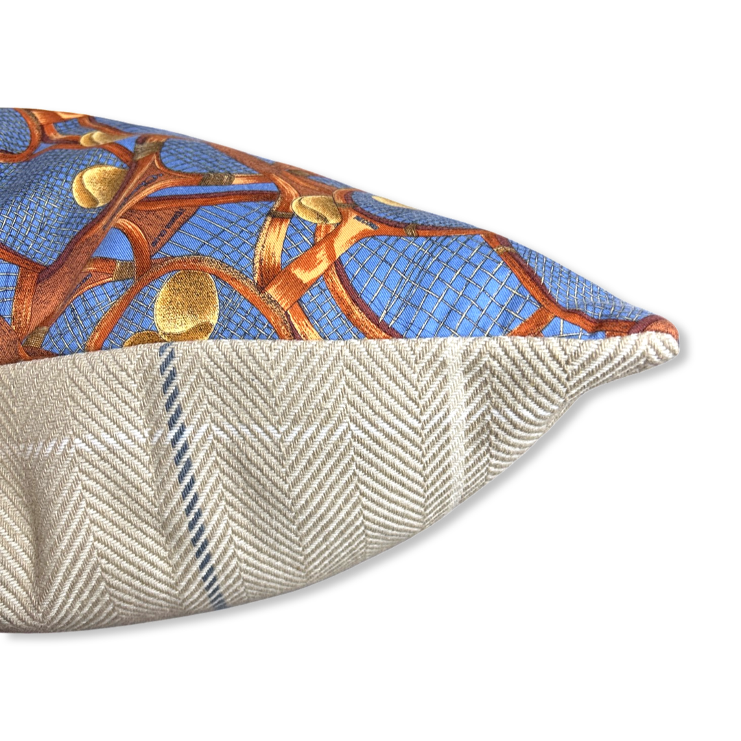 Retro Tennis Racket Vintage Cotton Scarf Pillow 20"