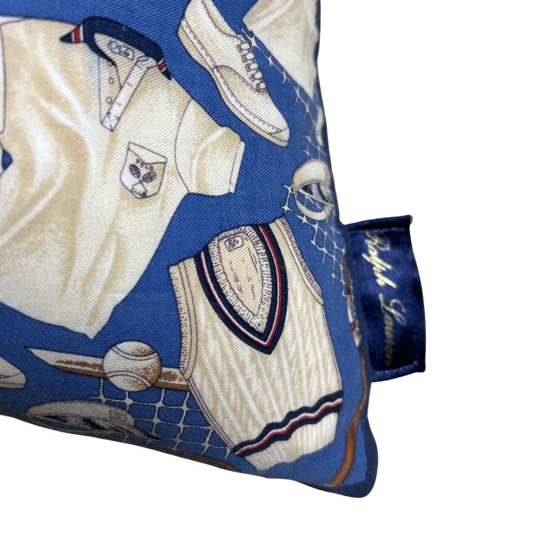 Retro Tennis Sweater Vintage Cotton Scarf Pillow 20"