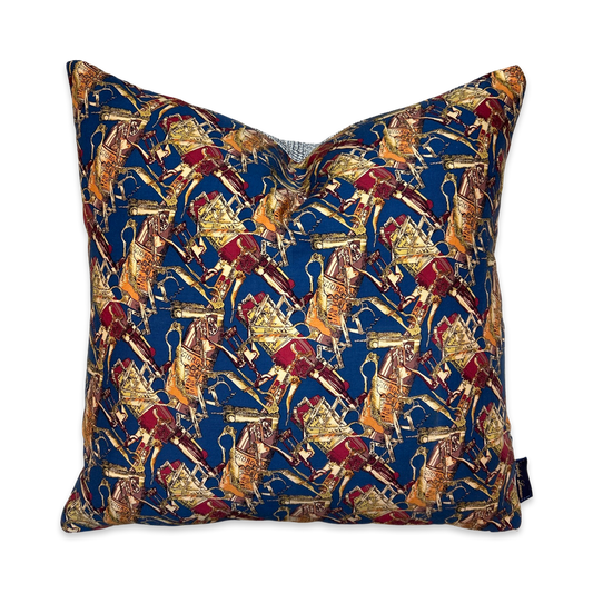 Vintage Ralph Lauren Pillow Retro Wine Lover Vintage Cotton Scarf Pillow 20" at Vintage Luxe Up
