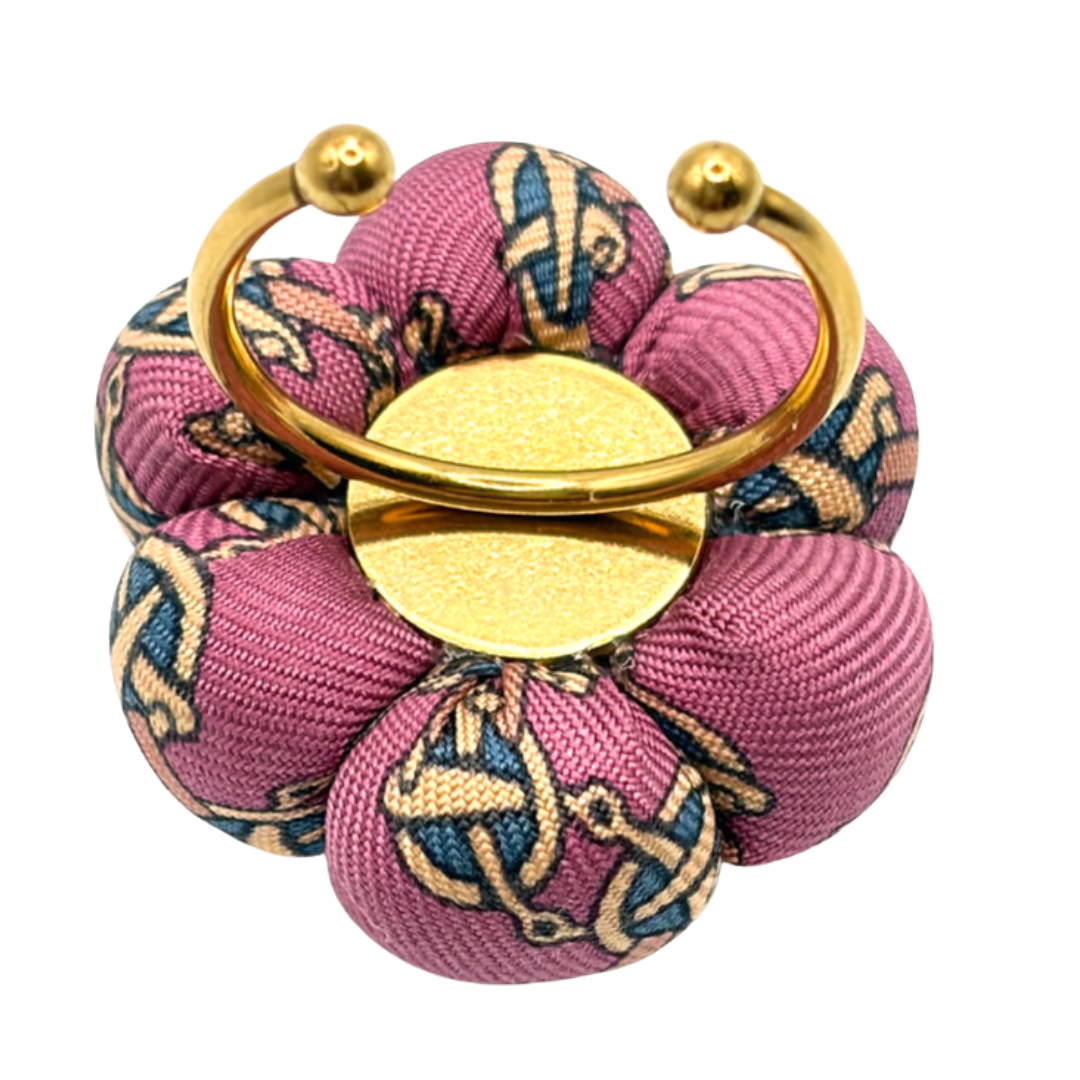 Novelty Print Butterfly Vintage Silk Necktie Ring