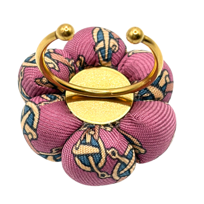 Novelty Print Butterfly Vintage Silk Necktie Ring
