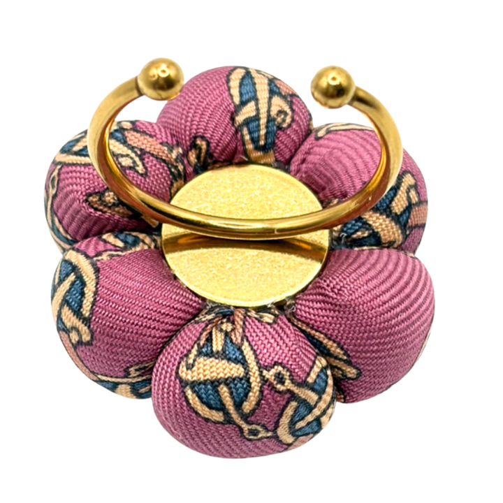 Novelty Print Butterfly Vintage Silk Necktie Ring