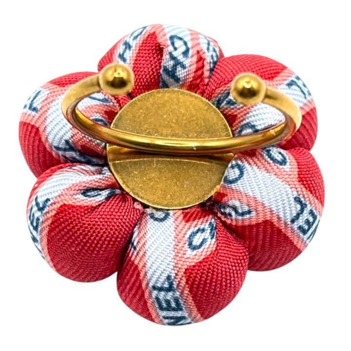 Logo Trellis Butterfly Vintage Silk Necktie Ring