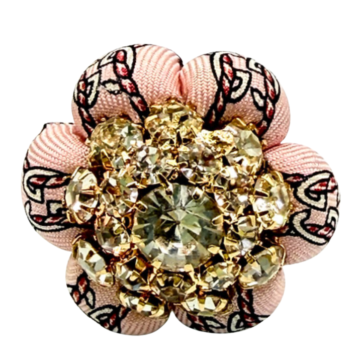 GG Rope Pink Vintage Silk Necktie Ring