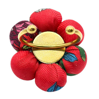 Flora Red Ladybug Vintage Silk Necktie Ring