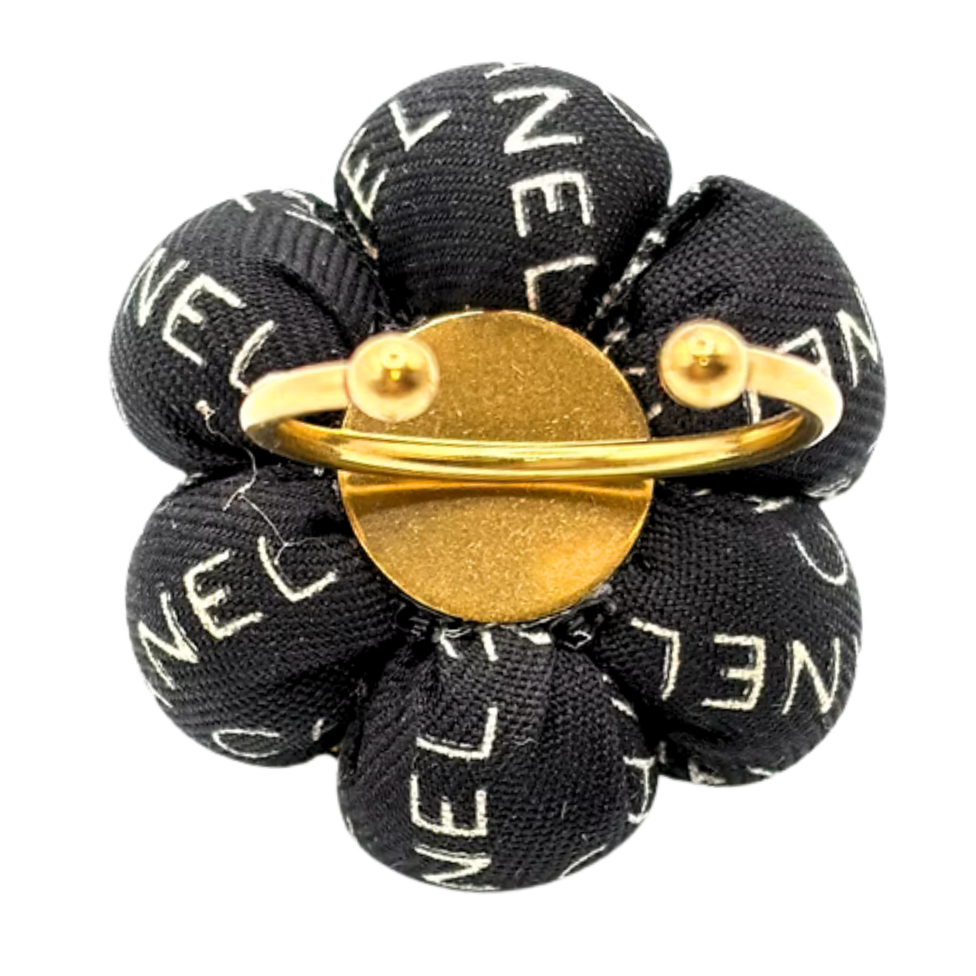 Logo Trellis Noir Vintage Silk Necktie Ring