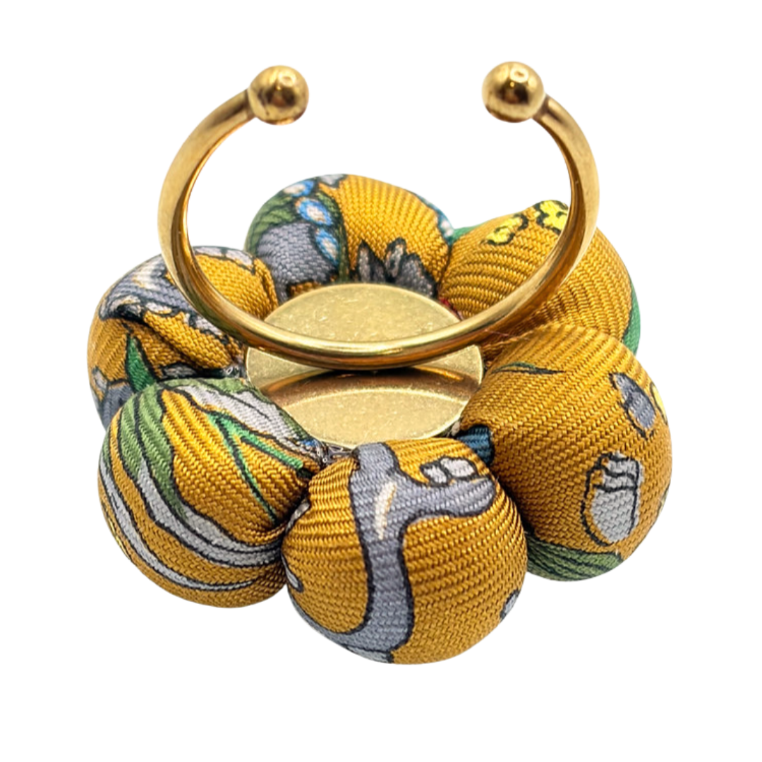 Mediterranea Yellow Vintage Silk Necktie Ring