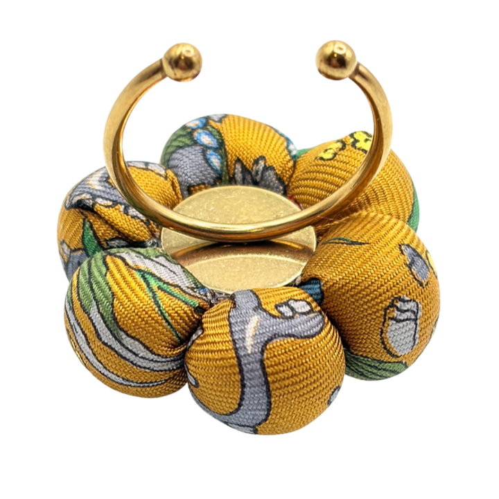 Mediterranea Yellow Vintage Silk Necktie Ring