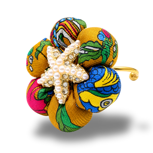Mediterraneo Vintage Silk Necktie Ring