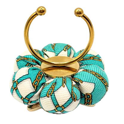 CC Jade Link Butterfly Vintage Silk Necktie Ring