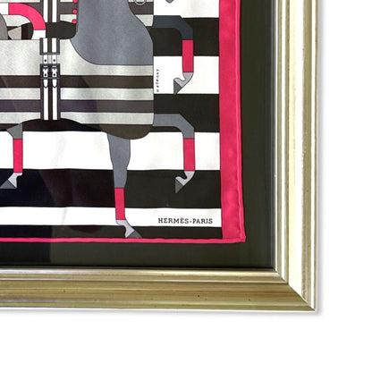 Rocabar Noir Framed Vintage Silk Scarf 20"