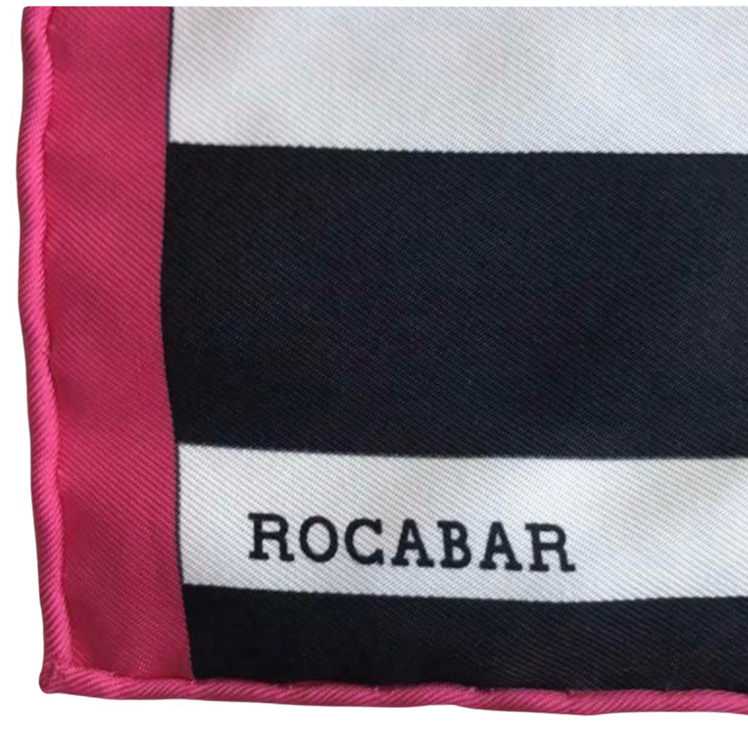 Rocabar Noir Framed Vintage Silk Scarf 20"