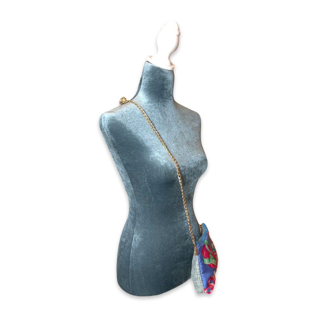 Rubans du Cheval Blue Vintage Scarf Crossbody Bag