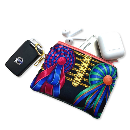 Vintage Hermes keychain bag Rubans du Cheval Noir Coffee Run Keychain Bag at Vintage Luxe Up