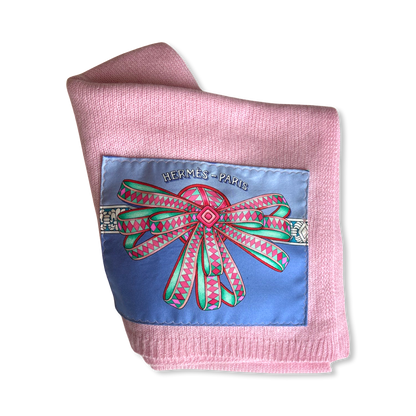 Vintage Hermes Blanket Rubans du Cheval Vintage Silk Scarf & Cashmere Baby Set at Vintage Luxe Up