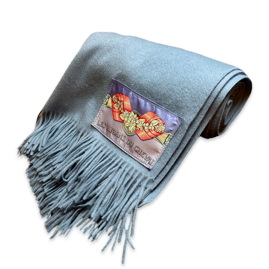 [product_vendor} Scarf Rubans du Cheval Vintage Silk Scarf & Cashmere Throw Blanket at Vintage Luxe Up
