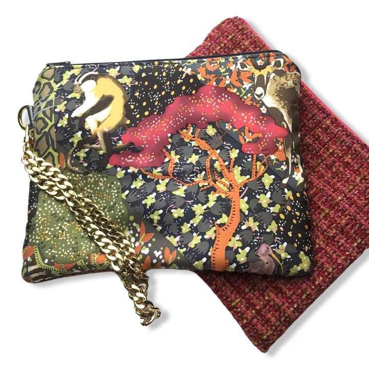 Safari Vintage Silk Scarf Grand Wristlet Bag