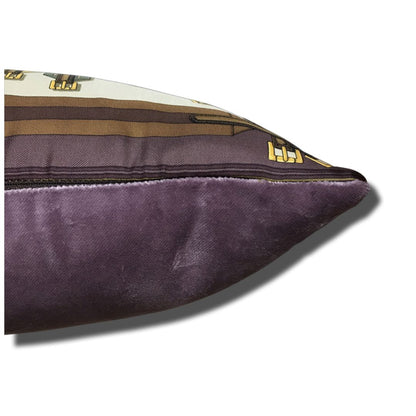 Sangles Plum Vintage Silk Scarf Pillow 17"