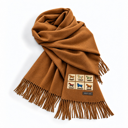 Petits Chevaux Vintage Silk Scarf & Cashmere Scarf