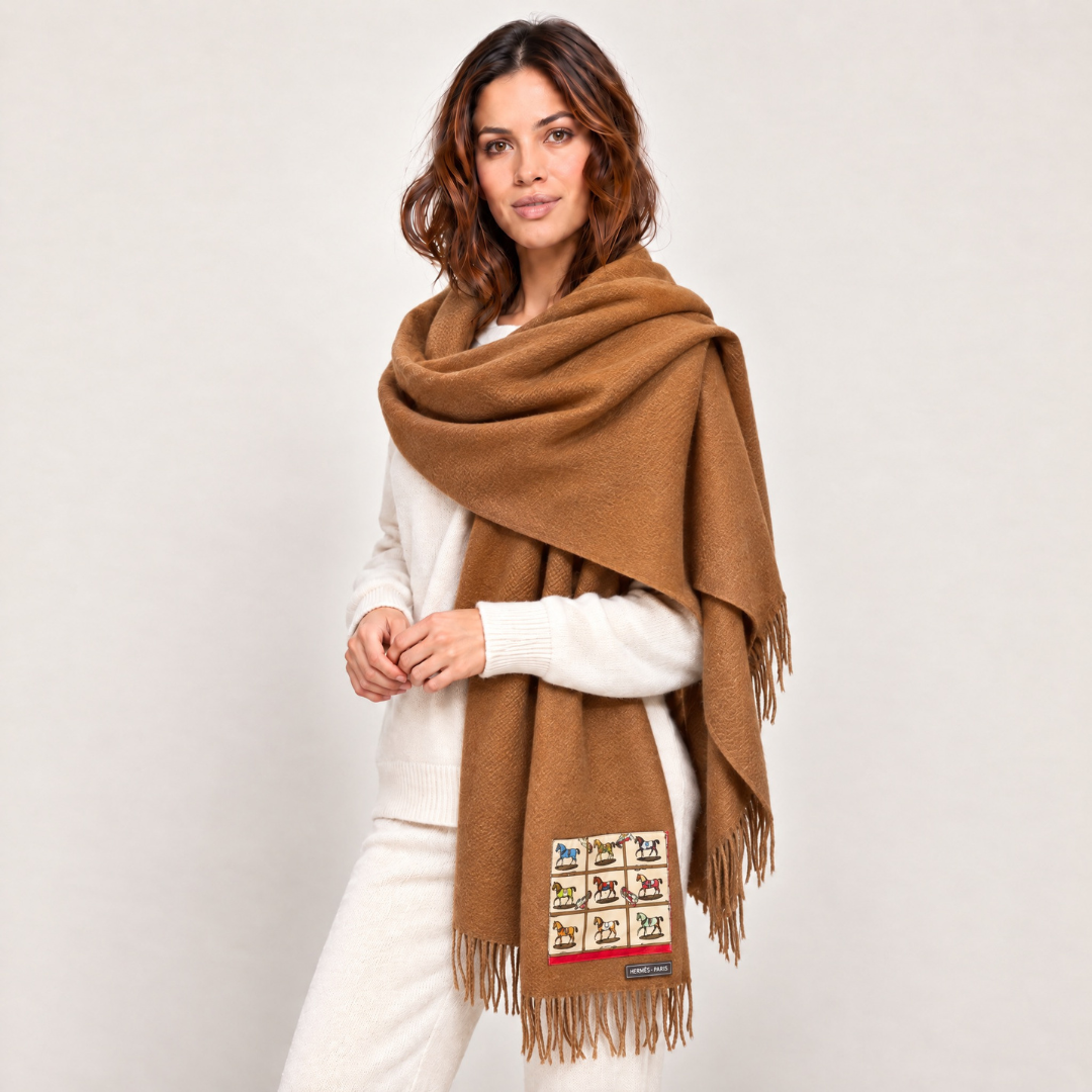 Hermes Petits Chevaux Scarf & Cashmere Shawl at Vintage Luxe Up