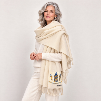 Hermes Qu'Importe le Flacon Scarf & Cashmere Shawl at Vintage Luxe Up
