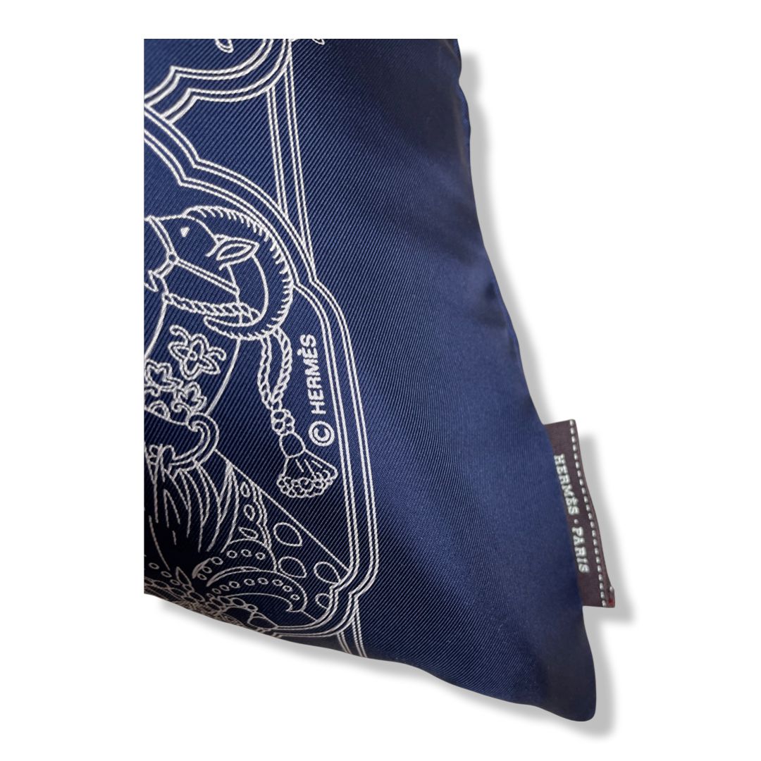 Splendeur des Maharajas Vintage Silk Scarf Lumbar Pillow 35"