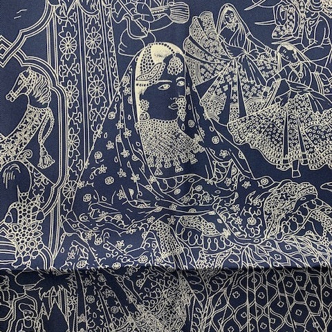 Splendeur des Maharajas Vintage Silk Scarf Lumbar Pillow 35"