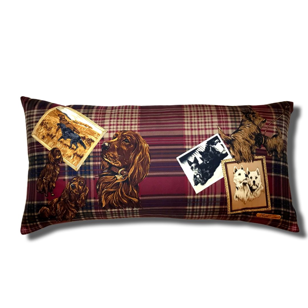 Sporting Dogs Vintage Silk Scarf Pillows