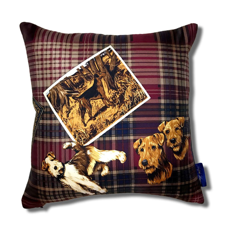 Sporting Dogs Vintage Silk Scarf Pillows