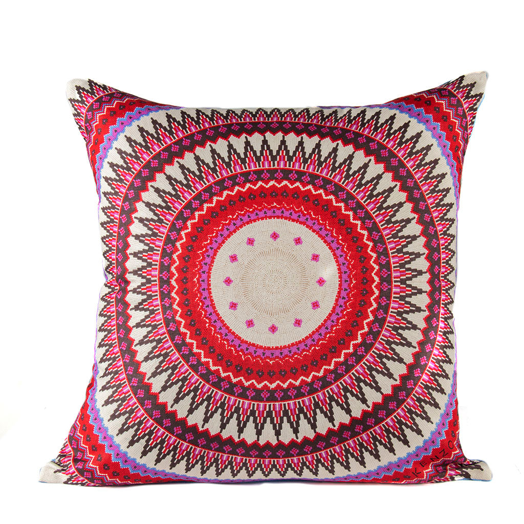 Vintage Kenzo Pillow Sunburst Vintage Scarf Pillow 22" at Vintage Luxe Up