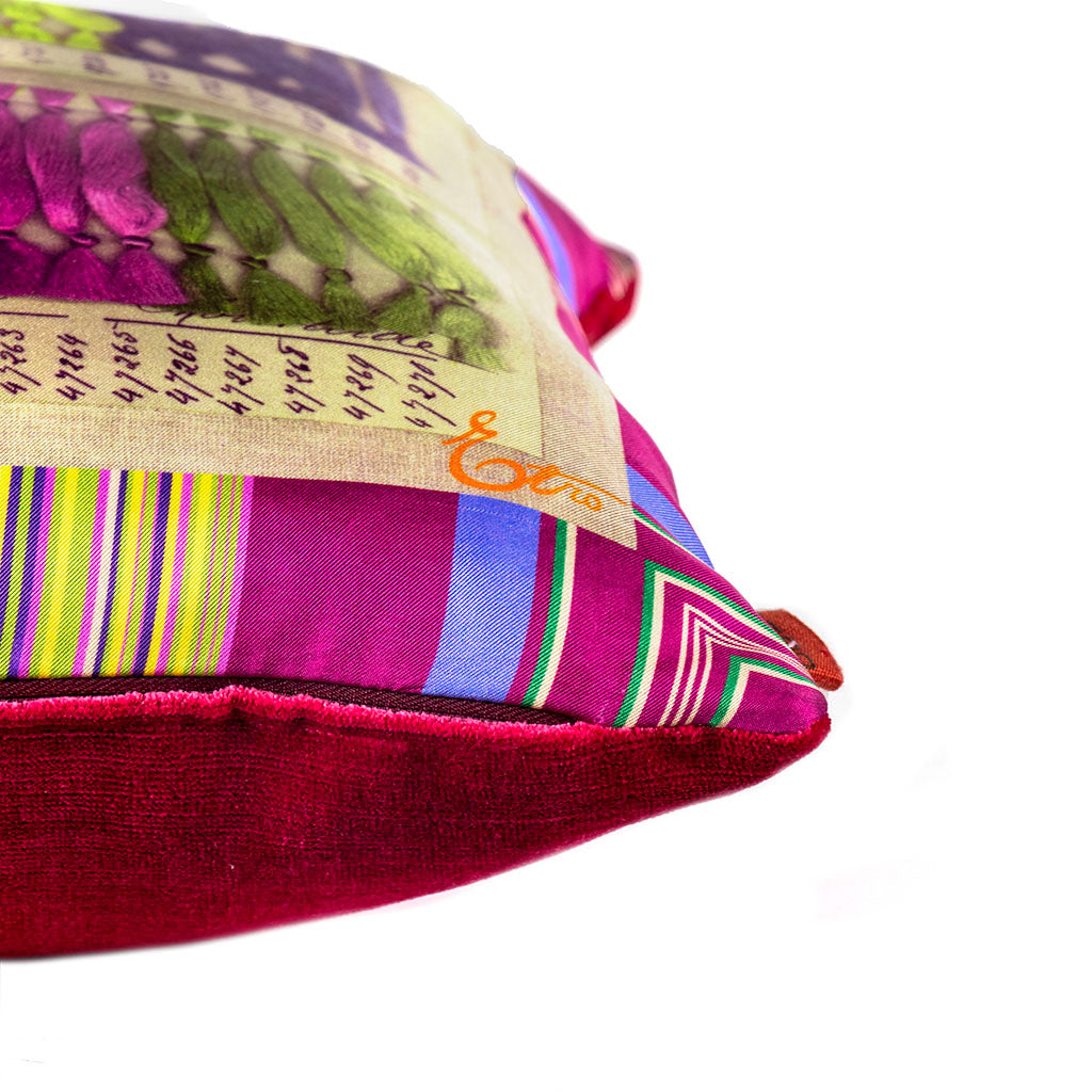 Tailor's Threads Vintage Silk Pocket Square Pillow 17"
