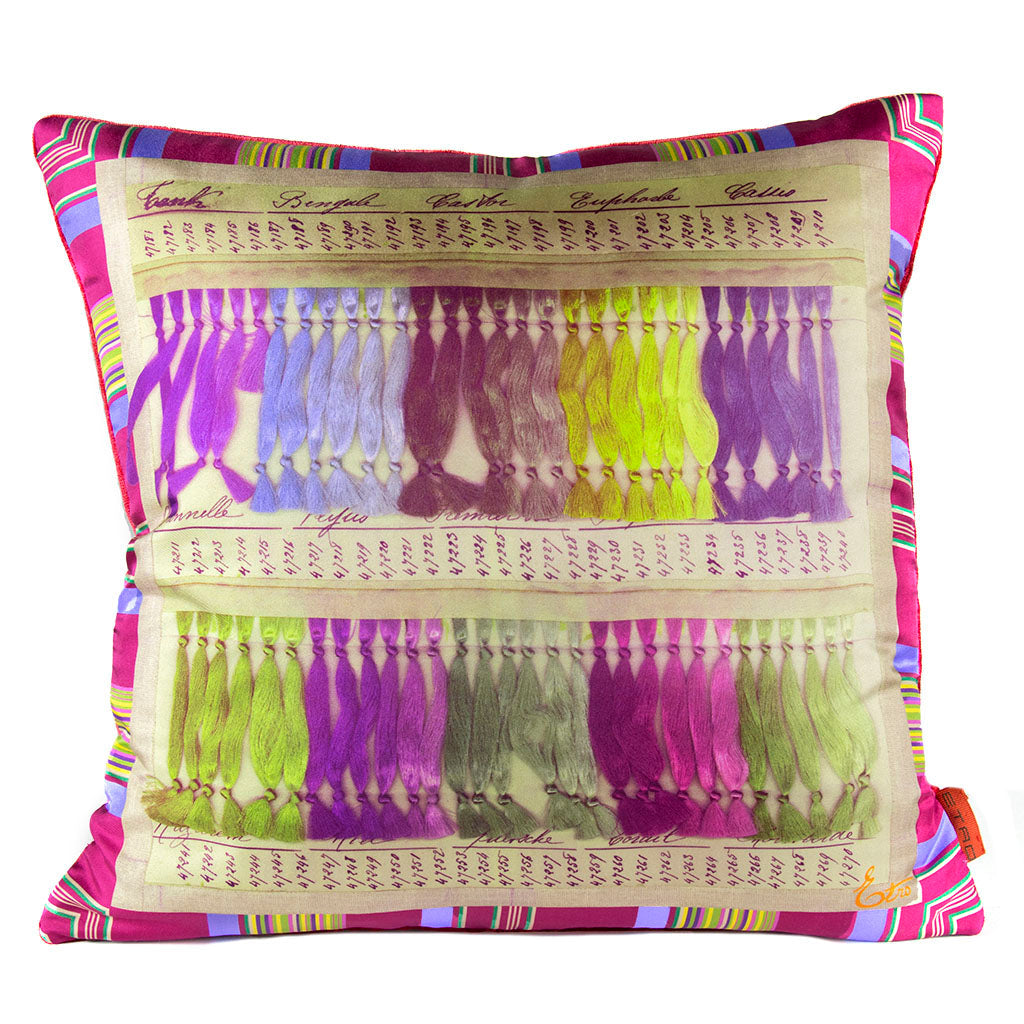 Vintage Etro Pillow Tailor's Threads Vintage Silk Pocket Square Pillow 17" at Vintage Luxe Up