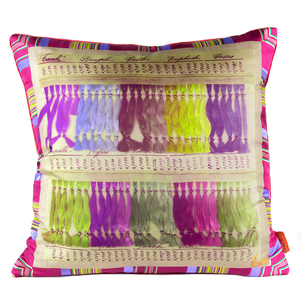 Vintage Etro Pillow Tailor's Threads Vintage Silk Pocket Square Pillow 17" at Vintage Luxe Up