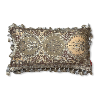 Tan Paisley Vintage Wool & Silk Scarf Pillows