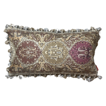 Tan Paisley Vintage Wool & Silk Scarf Pillows