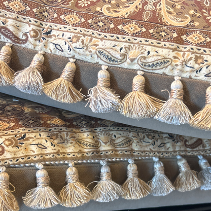 Tan Paisley Vintage Wool & Silk Scarf Pillows
