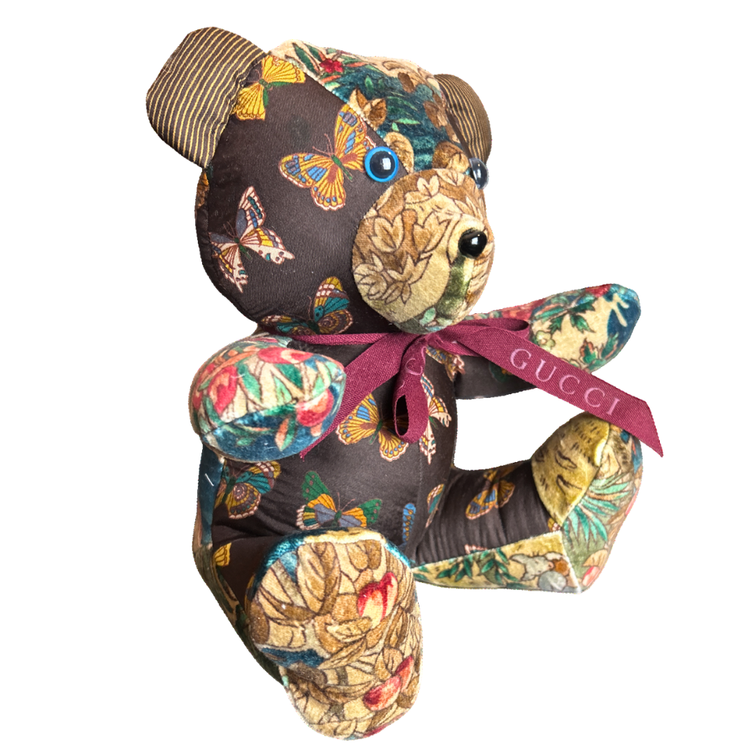 Gucci Farfalle Butterfly Scarf Teddy Bear | Vintage Luxe Up