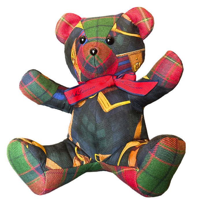 Ralph Lauren Black Watch Tartan Scarf Teddy Bear at Vintage Luxe Up