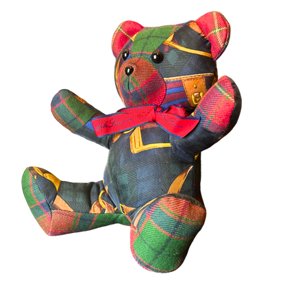 Ralph Lauren Black Watch Tartan Scarf Teddy Bear at Vintage Luxe Up