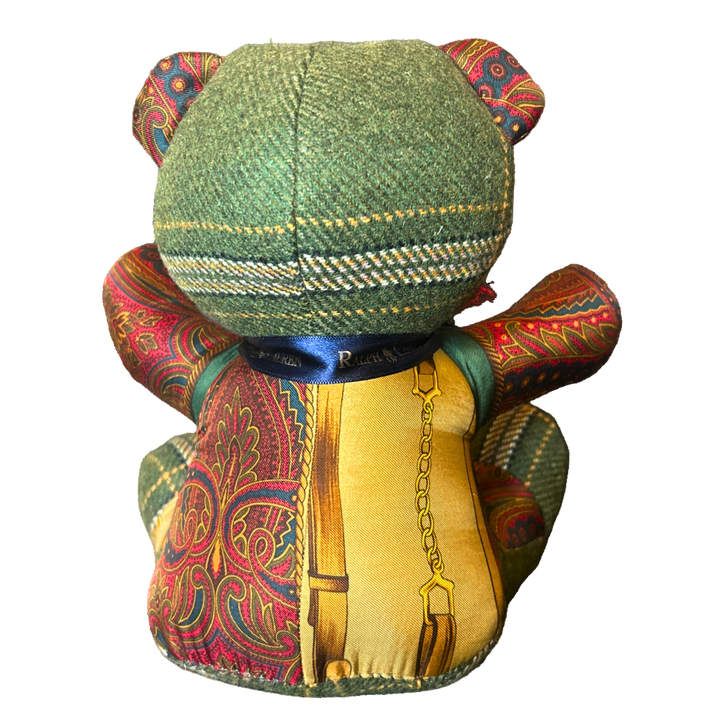 Equestrian Paisley Vintage Silk Scarf Tender Teddy Bear