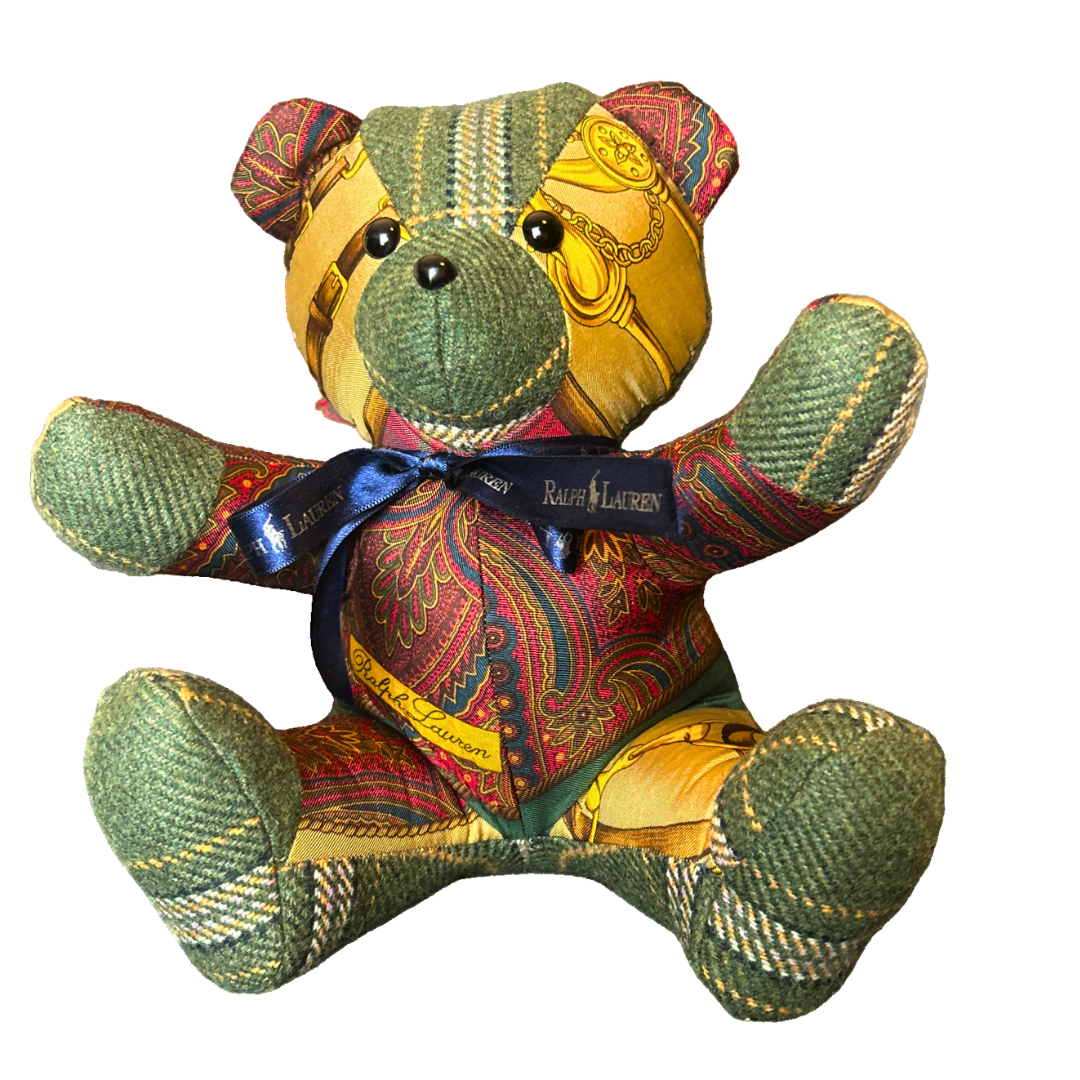 Ralph Lauren Equestrian Scarf Teddy Bear at Vintage Luxe Up