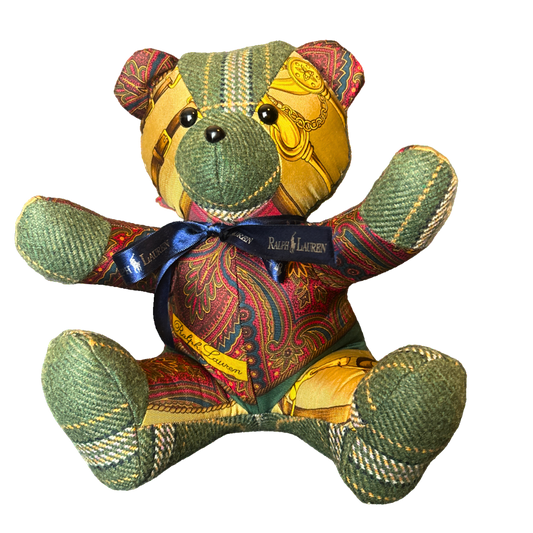 Ralph Lauren Equestrian Scarf Teddy Bear at Vintage Luxe Up