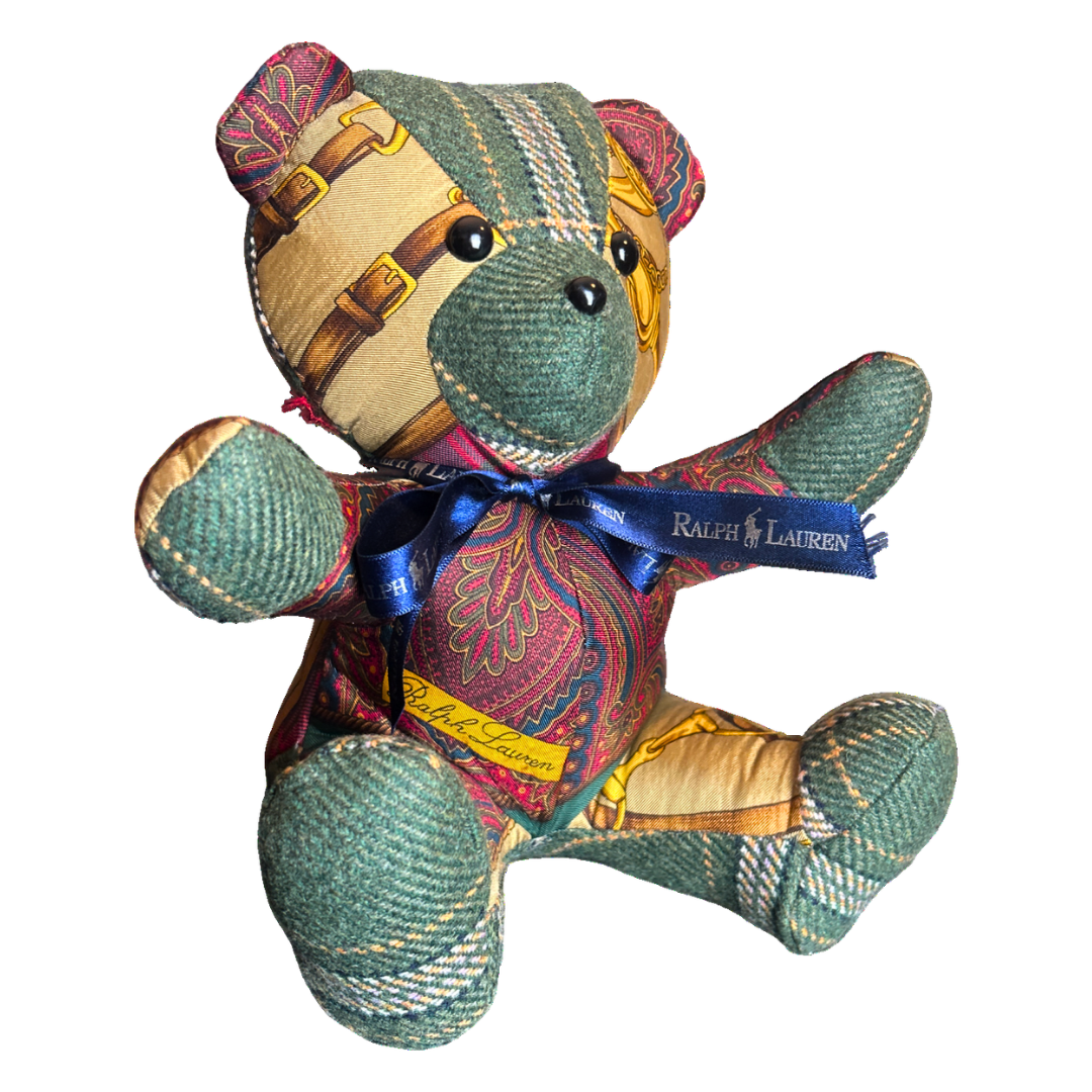 Ralph Lauren Equestrian Scarf Teddy Bear at Vintage Luxe Up